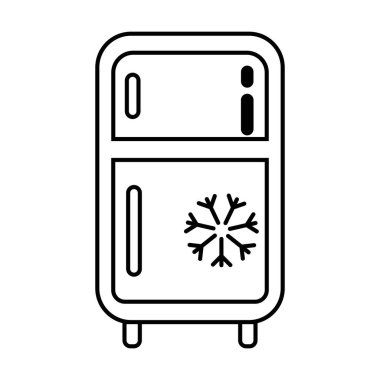 beyaz arkaplanda buzdolabı simgesi vektörü
