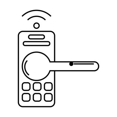 Beyaz arkaplanda kapı kilidi simgesi vektörü