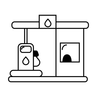 Beyaz arkaplanda benzin istasyonu simgesi vektörü