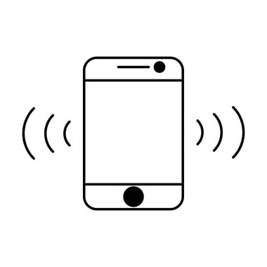 Beyaz arka planda cep telefonu simge vektörü