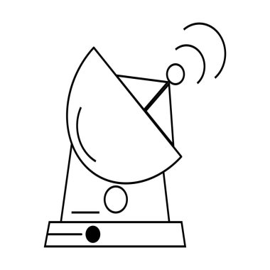 Beyaz arkaplanda uydu anten simgesi vektörü