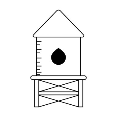 Beyaz arkaplanda su tankı simgesi vektörü
