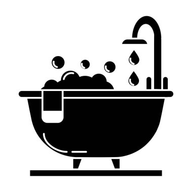 Beyaz arkaplanda banyo simgesi vektörü