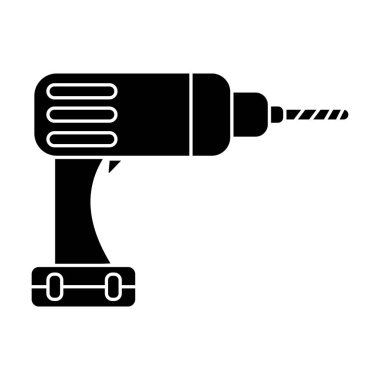 Beyaz arkaplanda elektrik sondaj simgesi vektörü