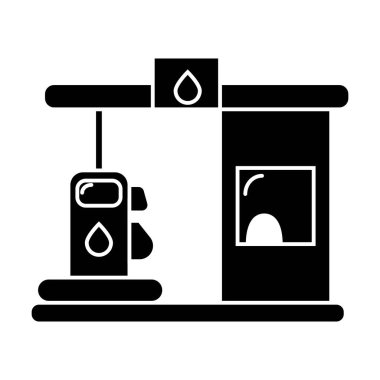Beyaz arkaplanda benzin istasyonu simgesi vektörü