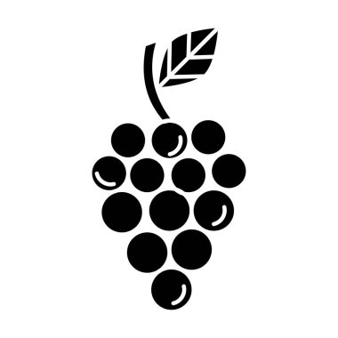 beyaz arkaplanda üzüm simgesi vektörü