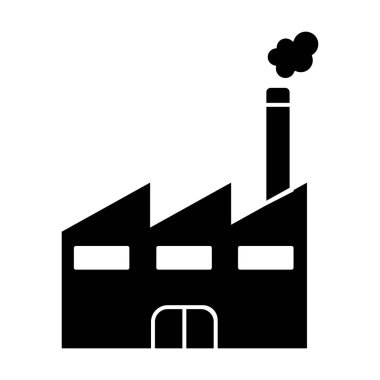 Beyaz arkaplanda fabrika simgesi vektörü