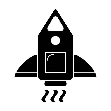 Beyaz arkaplanda uzay gemisi simgesi vektörü