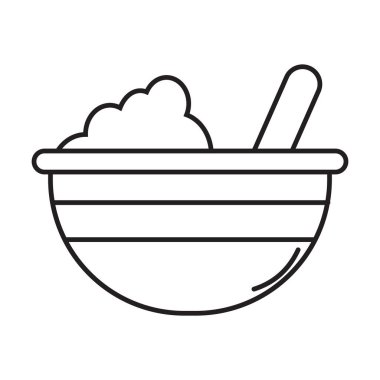 Beyaz arkaplanda kase simgesi vektörü