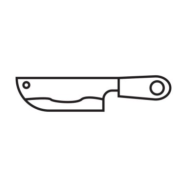 Beyaz arkaplanda bıçak simgesi vektörü kesiliyor