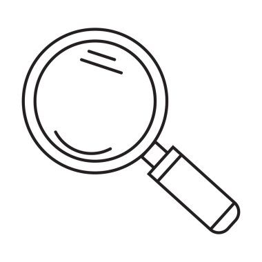 Beyaz arkaplanda büyütme cam simgesi vektörü