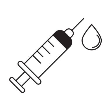 Beyaz arkaplanda şırınga simgesi vektörü