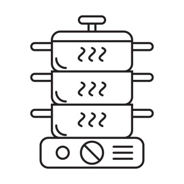 Beyaz arkaplanda buharlı simge vektörü