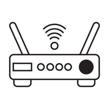 Beyaz arkaplanda Wi-Fi yönlendirici simgesi vektörü