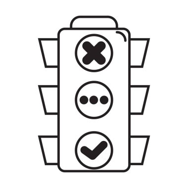 Beyaz arkaplanda trafik ışığı simgesi vektörü