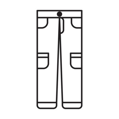 Beyaz arkaplanda pantolon simgesi vektörü
