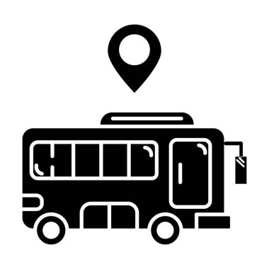 beyaz arkaplanda bus simgesi vektörü