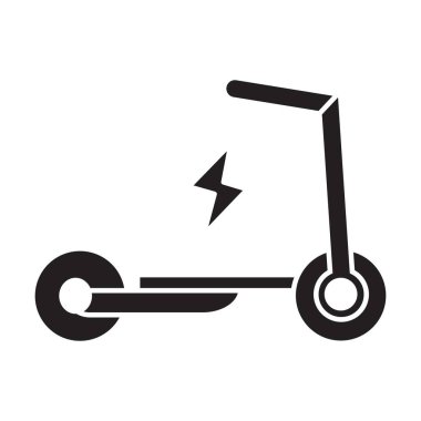 Beyaz arkaplanda elektrikli scooter simgesi vektörü