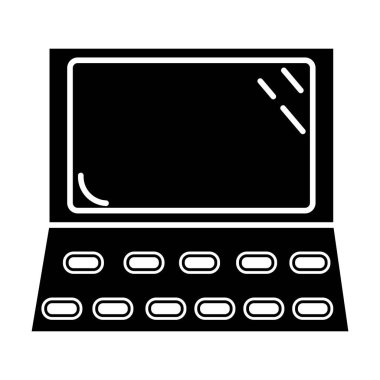 Beyaz arkaplanda taşınabilir bilgisayar simgesi vektörü