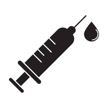 Beyaz arkaplanda şırınga simgesi vektörü