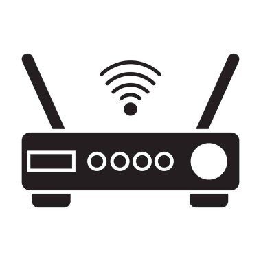 Beyaz arkaplanda WIFI yönlendirici simge vektörü