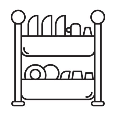 Beyaz arkaplanda tabak raf simgesi vektörü