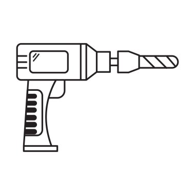 Beyaz arkaplanda elektrik sondaj simgesi vektörü