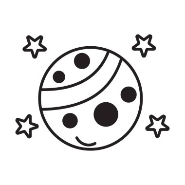 Beyaz arkaplanda gezegen simgesi vektörü