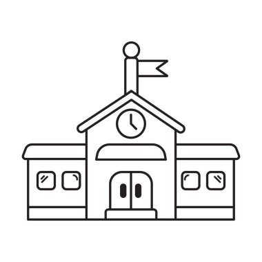 Beyaz arkaplanda okul simgesi vektörü