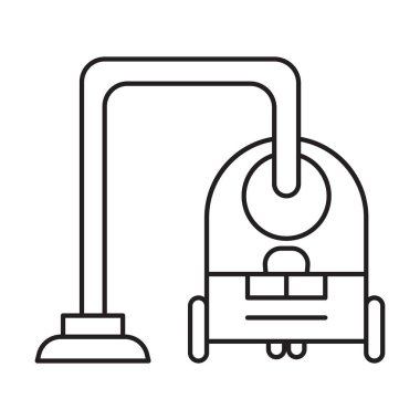 Beyaz arkaplanda elektrik süpürgesi simgesi vektörü