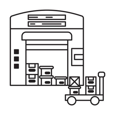 Beyaz arkaplanda depo simgesi vektörü