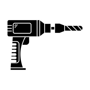 Beyaz arkaplanda elektrik sondaj simgesi vektörü