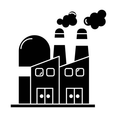 Beyaz arkaplanda endüstriyel bitki simgesi vektörü