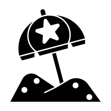 Beyaz arkaplanda şemsiye simgesi vektörü