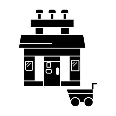 Beyaz arkaplanda süpermarket simgesi vektörü