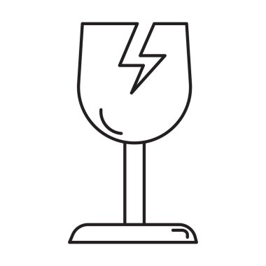 Beyaz arkaplanda kırık cam simge vektörü