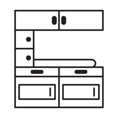 Beyaz arkaplanda kabine simgesi vektörü