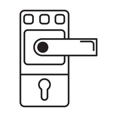 Beyaz arkaplanda kapı kilidi simgesi vektörü