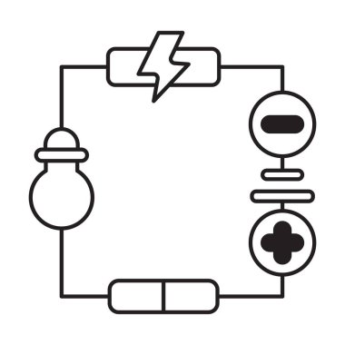 Beyaz arkaplanda elektrik sistem simgesi vektörü