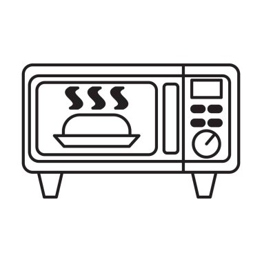 Beyaz arkaplanda mikrodalga simgesi vektörü