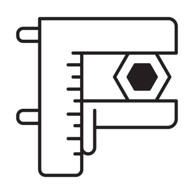 Beyaz arkaplan üzerindeki araç simgesi vektörü ölçülüyor