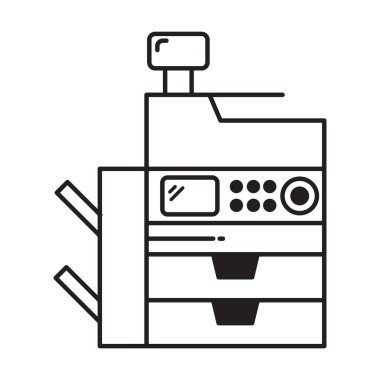 Beyaz arkaplanda fotokopi simgesi vektörü