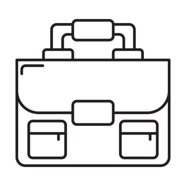 okul çantası beyaz arkaplan üzerindeki simge vektörü