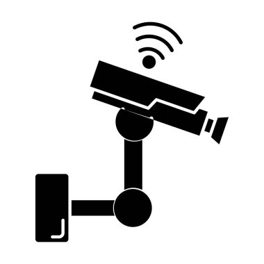 Beyaz arkaplanda CCTV Kamera simgesi vektörü