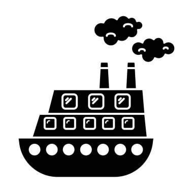 Beyaz arkaplanda gemi simgesi vektörünü gezdir