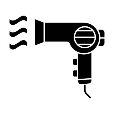 beyaz zemin üzerine saç kurutma makinesi simge vektör