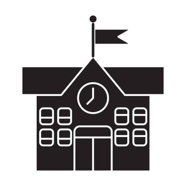 Beyaz arkaplanda okul simgesi vektörü