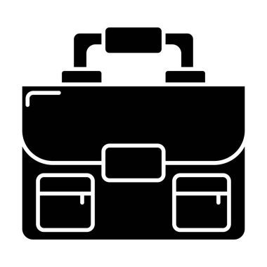 okul çantası beyaz arkaplan üzerindeki simge vektörü