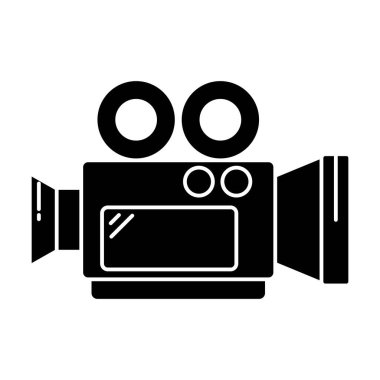 Beyaz arkaplanda video kamera simgesi vektörü