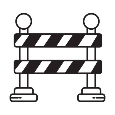 Beyaz arkaplanda bariyer simgesi vektörü